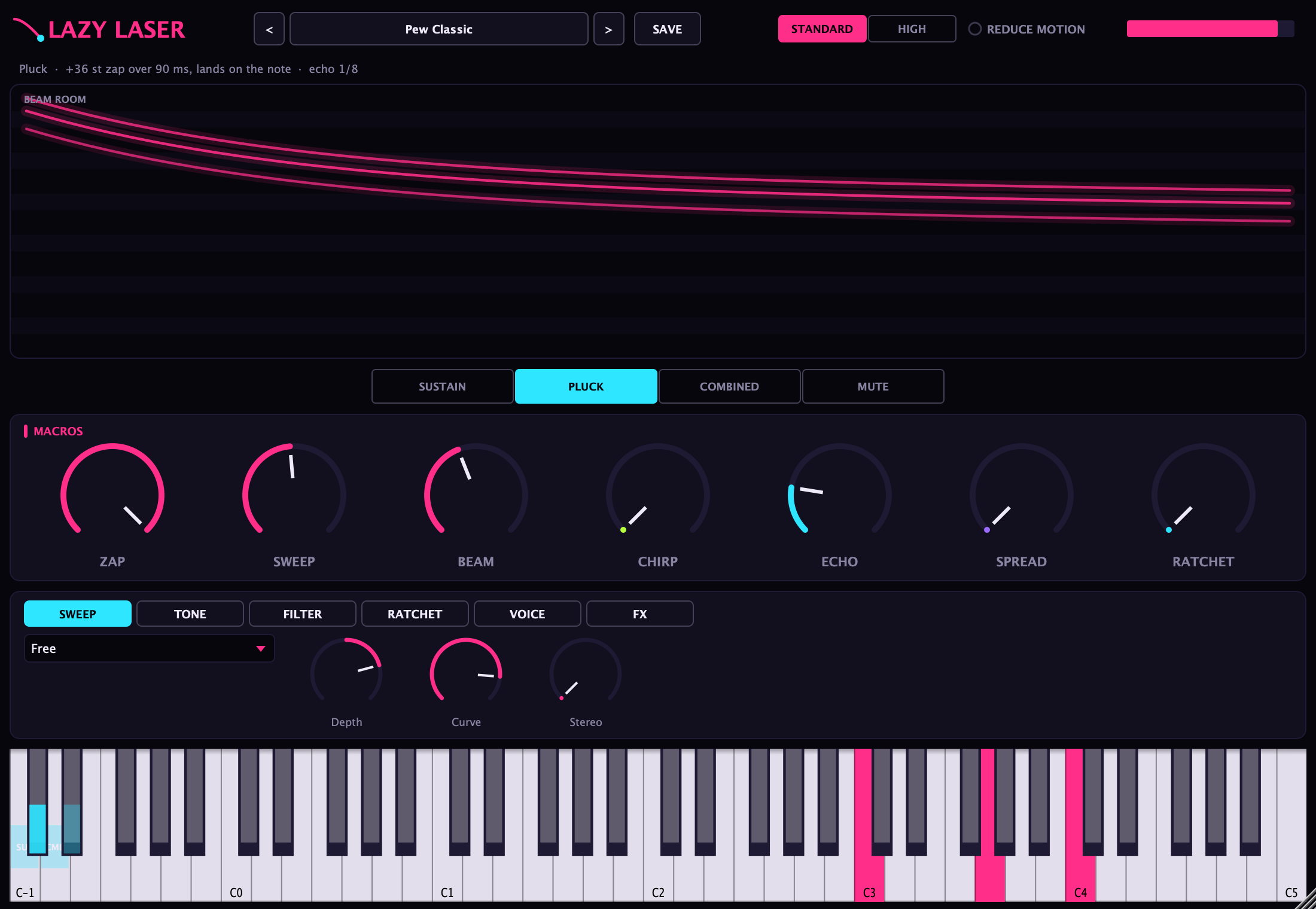 Lazy Laser plugin interface